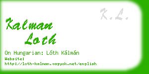 kalman loth business card